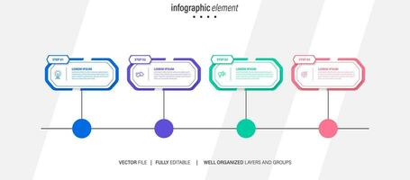 Growth opportunity infographic chart design template. Editable infochart with icons. Instructional graphics with 4 step sequence. Visual data presentation. Arial, Merriweather Sans fonts used vector