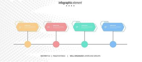 Line step infographic. 4 options workflow diagram, number infograph, process steps chart with line icons. Information vector concept. Illustration of step information chart and infographic