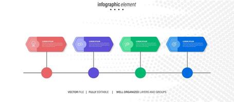 Line step infographic. 4 options workflow diagram, number infograph, process steps chart with line icons. Information vector concept. Illustration of step information chart and infographic