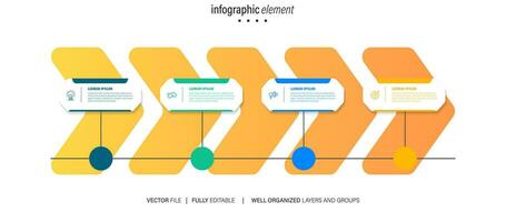 4 elements scheme, diagram. Four connected rounds. Infographic template. vector