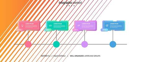 4 elements scheme, diagram. Four connected rounds. Infographic template. vector