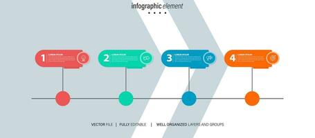 4 elements scheme, diagram. Four connected rounds. Infographic template. vector