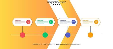 iconos de infografía de línea de tiempo de mapa de ruta de negocios diseñados para plantilla de fondo abstracto elemento de hito diagrama moderno tecnología de proceso marketing digital presentación de datos gráfico ilustración vectorial vector