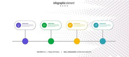 iconos de infografía de línea de tiempo de mapa de ruta de negocios diseñados para plantilla de fondo abstracto elemento de hito diagrama moderno tecnología de proceso marketing digital presentación de datos gráfico ilustración vectorial vector