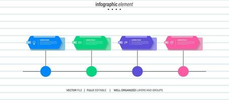 iconos de infografía de línea de tiempo de mapa de ruta de negocios diseñados para plantilla de fondo abstracto elemento de hito diagrama moderno tecnología de proceso marketing digital presentación de datos gráfico ilustración vectorial vector