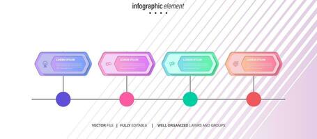 circular diseño diagrama con 4 4 lista de pasos, circular diseño diagrama infografía elemento modelo vector