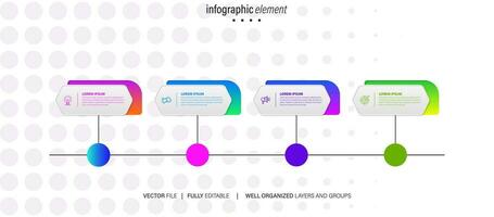 iconos de infografía de línea de tiempo de mapa de ruta de negocios diseñados para plantilla de fondo abstracto elemento de hito diagrama moderno tecnología de proceso marketing digital presentación de datos gráfico ilustración vectorial vector