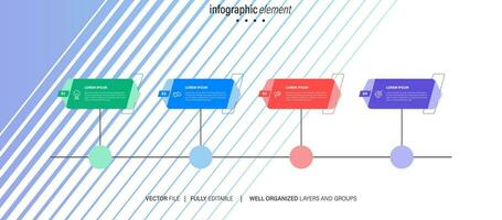 iconos de infografía de línea de tiempo de mapa de ruta de negocios diseñados para plantilla de fondo abstracto elemento de hito diagrama moderno tecnología de proceso marketing digital presentación de datos gráfico ilustración vectorial vector