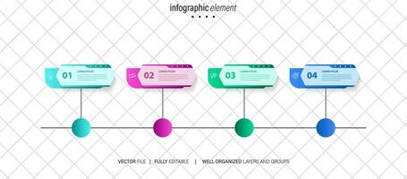 línea paso infografía. 4 4 opciones flujo de trabajo diagrama, número infografía, proceso pasos gráfico con línea iconos información vector concepto. ilustración de paso información gráfico y infografía