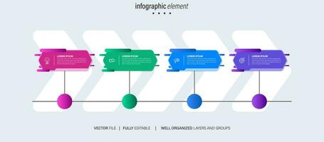 iconos de infografía de línea de tiempo de mapa de ruta de negocios diseñados para plantilla de fondo abstracto elemento de hito diagrama moderno tecnología de proceso marketing digital presentación de datos gráfico ilustración vectorial vector