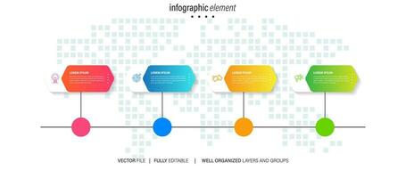 iconos de infografía de línea de tiempo de mapa de ruta de negocios diseñados para plantilla de fondo abstracto elemento de hito diagrama moderno tecnología de proceso marketing digital presentación de datos gráfico ilustración vectorial vector