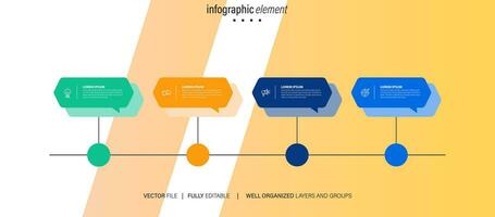 Line step infographic. 4 options workflow diagram, number infograph, process steps chart with line icons. Information vector concept. Illustration of step information chart and infographic