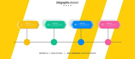 Line step infographic. 4 options workflow diagram, number infograph, process steps chart with line icons. Information vector concept. Illustration of step information chart and infographic