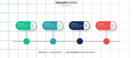 circular diseño diagrama con 4 4 lista de pasos, circular diseño diagrama infografía elemento modelo vector