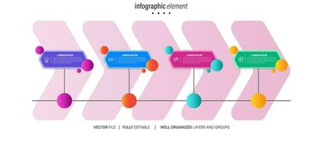 vector infografía etiqueta modelo con iconos 4 4 opciones o pasos. infografia para negocio concepto. lata ser usado para informacion gráficos, fluir gráficos, presentaciones, web sitios, pancartas, impreso materiales