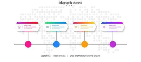 Business Infographic with note paper design vector. vector