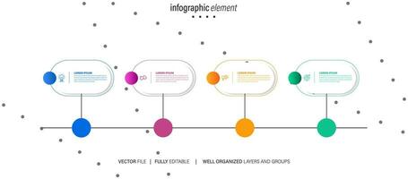 circular diseño diagrama con 4 4 lista de pasos, circular diseño diagrama infografía elemento modelo vector