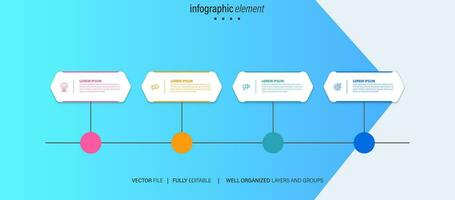 plantilla de diseño infográfico empresarial con 4 opciones, pasos o procesos. se puede utilizar para diseño de flujo de trabajo, diagrama, informe anual, diseño web vector