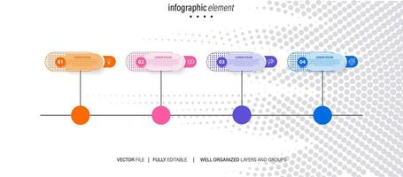 Business Infographic with note paper design vector. vector