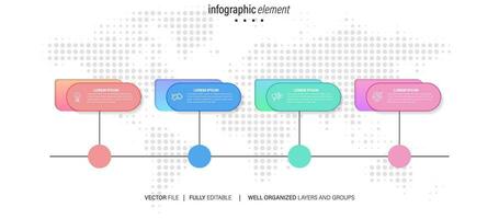 4 elements scheme, diagram. Four connected rounds. Infographic template. vector