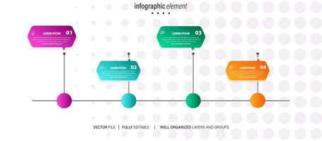 iconos de infografía de línea de tiempo de mapa de ruta de negocios diseñados para plantilla de fondo abstracto elemento de hito diagrama moderno tecnología de proceso marketing digital presentación de datos gráfico ilustración vectorial vector