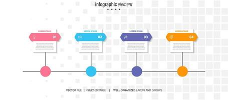 circular diseño diagrama con 4 4 lista de pasos, circular diseño diagrama infografía elemento modelo vector