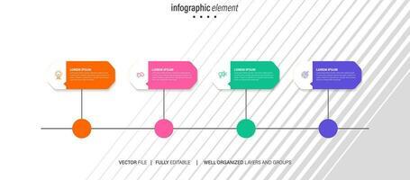 circular diseño diagrama con 4 4 lista de pasos, circular diseño diagrama infografía elemento modelo vector