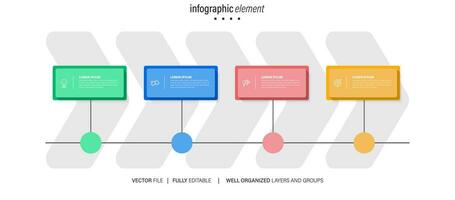 vector infografía etiqueta modelo con iconos 4 4 opciones o pasos. infografia para negocio concepto. lata ser usado para informacion gráficos, fluir gráficos, presentaciones, web sitios, pancartas, impreso materiales