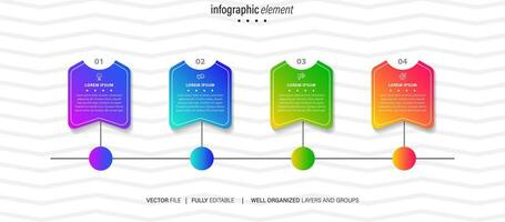 Business Infographic with note paper design vector. vector