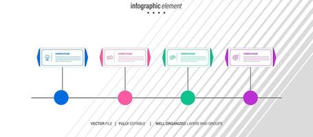 plantilla de diseño infográfico empresarial con 4 opciones, pasos o procesos. se puede utilizar para diseño de flujo de trabajo, diagrama, informe anual, diseño web vector