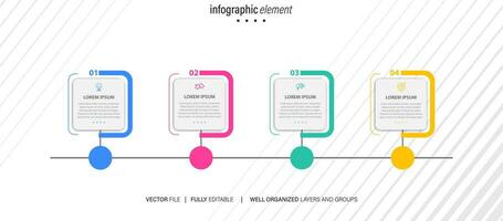 Modern 3D infographic template with 4 steps. Business circle template with options for brochure, diagram, workflow, timeline, web design. Vector EPS 10