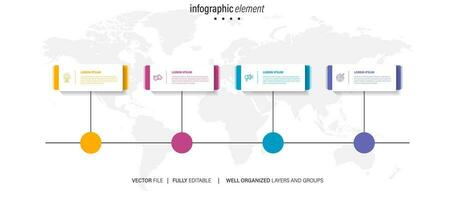 Vector infographics timeline design template with 3D paper label, integrated circles background. Timeline infographic design vector and marketing icons.