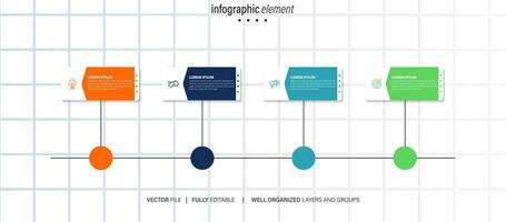 Vector infographics timeline design template with 3D paper label, integrated circles background. Timeline infographic design vector and marketing icons.