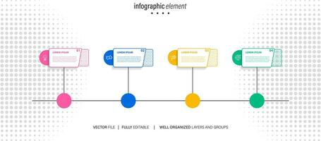 Vector infographics timeline design template with 3D paper label, integrated circles background. Timeline infographic design vector and marketing icons.