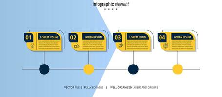 resumen elementos de grafico infografía modelo con etiqueta, integrado círculos negocio concepto con 4 4 opciones para contenido, diagrama, diagrama de flujo, pasos, partes, cronograma infografía, flujo de trabajo diseño vector