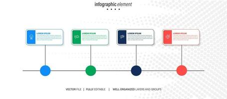 Abstract elements of graph infographic template with label, integrated circles. Business concept with 4 options. For content, diagram, flowchart, steps, parts, timeline infographics, workflow layout vector