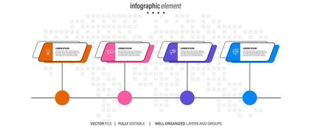 visualización de datos comerciales. iconos de infografía de línea de tiempo diseñados para plantilla de fondo abstracto elemento de hito diagrama moderno tecnología de proceso marketing digital presentación de datos vector de gráfico