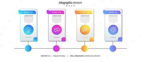 Collection of colorful infographic can be used for workflow layout, diagram, number options, web design. Infographic business concept with options, parts, steps or processes. Vector Eps 10