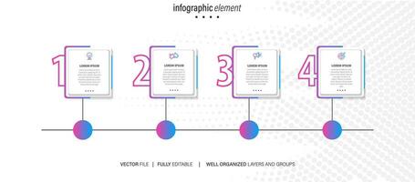 infografía diseño modelo. cronograma concepto con 4 4 pasos vector