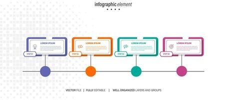 Business process infographic template. Thin line design with numbers 4 options or steps. Vector illustration graphic design