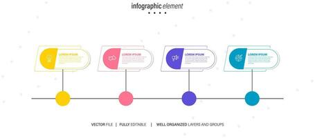 Infographic design template. Timeline concept with 4 steps vector