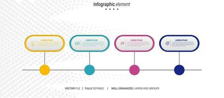 Collection of vector circle chart infographic templates for presentations, advertising, layouts, annual reports. 4 options, steps, parts.