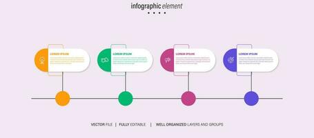 Four text box infographic elements. Business template for presentation. Vector concept with 4 options or steps.
