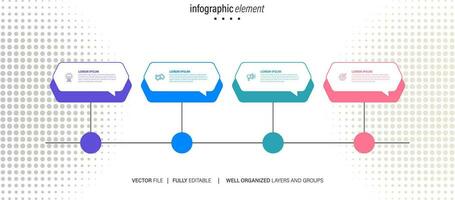 cronograma infografía con infográfico. moderno presentación modelo con 4 4 pasos para negocio proceso. sitio web modelo en blanco antecedentes para concepto moderno diseño. horizontal disposición. vector