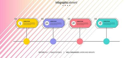 vector infografía plano modelo círculos para cuatro etiqueta, diagrama, grafico, presentación. negocio concepto con 4 4 opciones para contenido, diagrama de flujo, pasos, línea de tiempo, flujo de trabajo, marketing. eps10