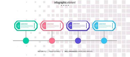 Vector infographic flat template circles for four label, diagram, graph, presentation. Business concept with 4 options. For content, flowchart, steps, timeline, workflow, marketing. EPS10