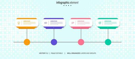 Modern infographic template with 4 steps. Business circle template with options for brochure, diagram, workflow, timeline, web design. Vector EPS 10