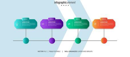 Modern infographic template with 4 steps. Business circle template with options for brochure, diagram, workflow, timeline, web design. Vector EPS 10