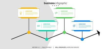 Vector infographics timeline design template with 3D paper label, integrated circles background. Timeline infographic design vector and marketing icons.