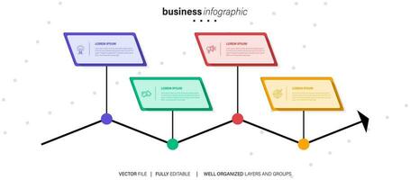 Abstract elements of graph infographic template with label, integrated circles. Business concept with 4 options. For content, diagram, flowchart, steps, parts, timeline infographics, workflow layout vector